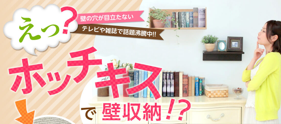 テレビや雑誌で話題沸騰！壁の穴が目立たない壁掛け収納「壁美人」